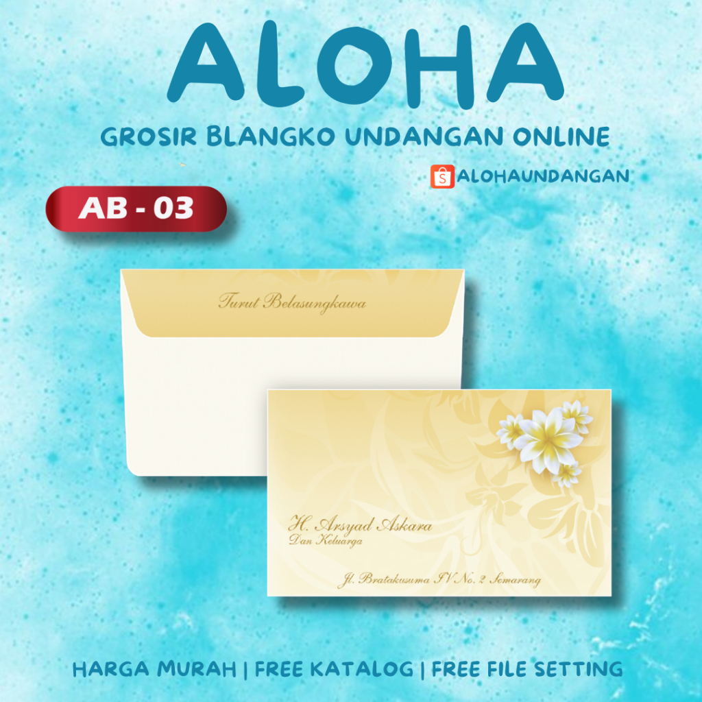 

AMPLOP KONDANGAN NIKAH FALAH AB 03 50 PCS UKURAN TANGGUNG | Aloha Undangan