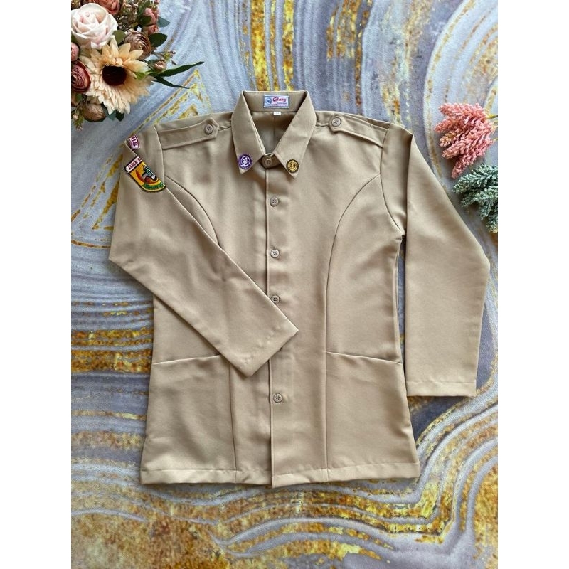 Baju Pramuka wanita SMA / SMK bahan RAPILO