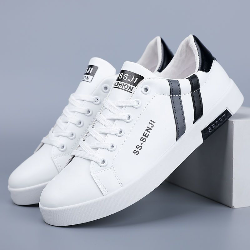 Sepatu Putih Pria Wanita Cowok Sneakers Tali Korea Original Lokal 100% Polos