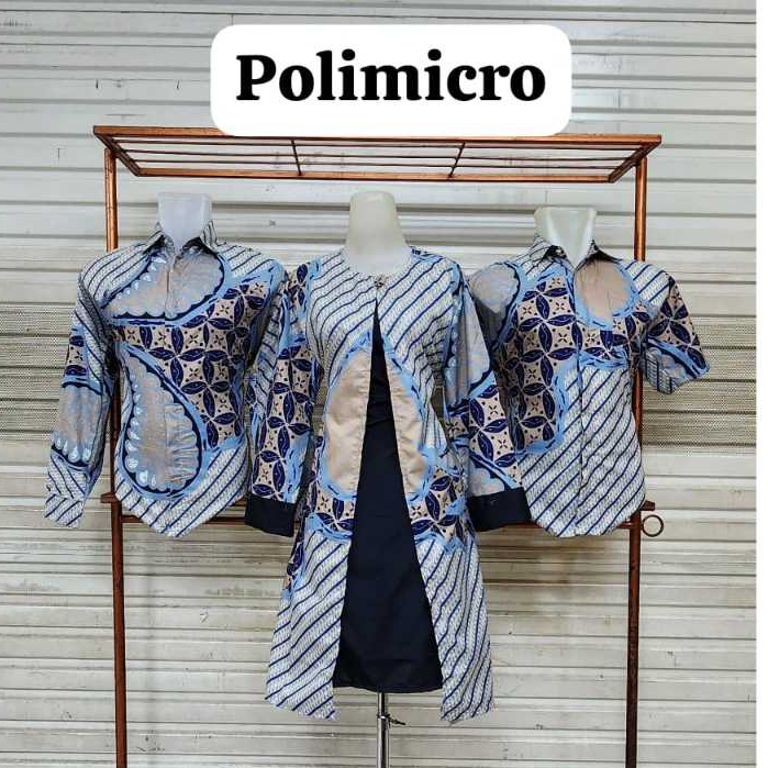 Baju Batik HSN Polimicro | Batik Pria | Batik Wanita | Batik Couple Blue Sky Cream