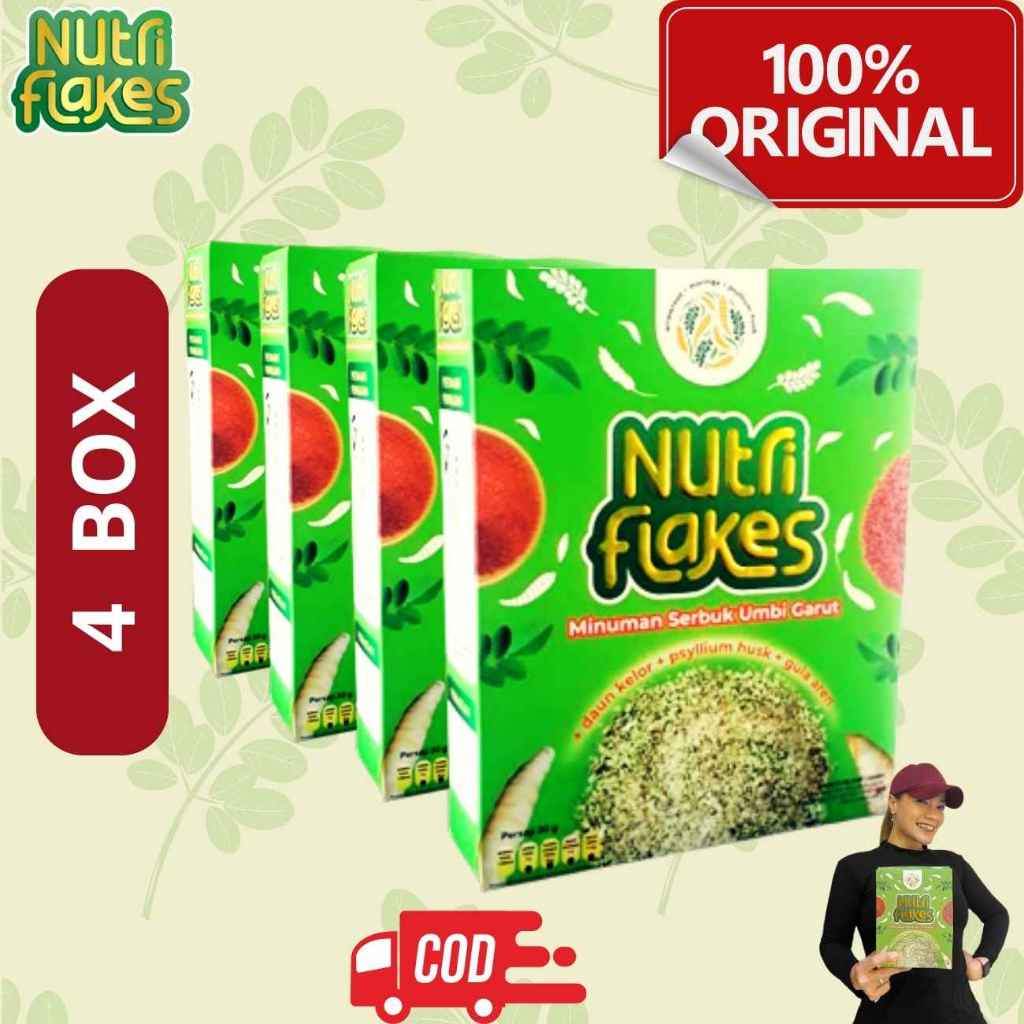 

[PAKET 4 BOX] NUTRIFLAKES Sereal Umbi Garut Bantu atasi Asam Lambung Maag GERD ORIGINAL 100% ASLI nutrifleks nutriflex