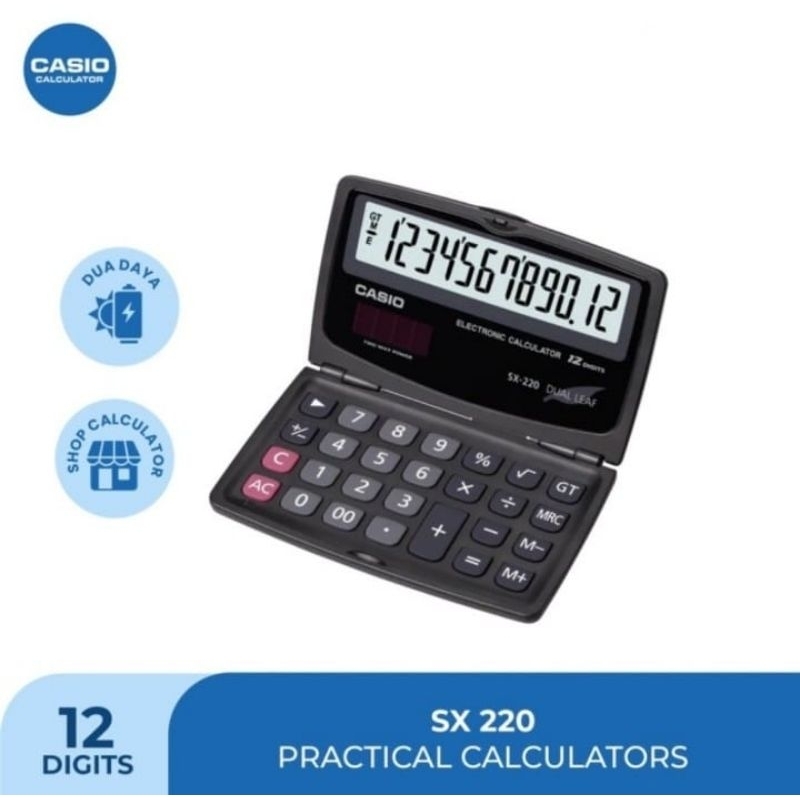 

CASIO SX 220 KALKULATOR POCKET LIPAT 12 DIGIT / SX 220