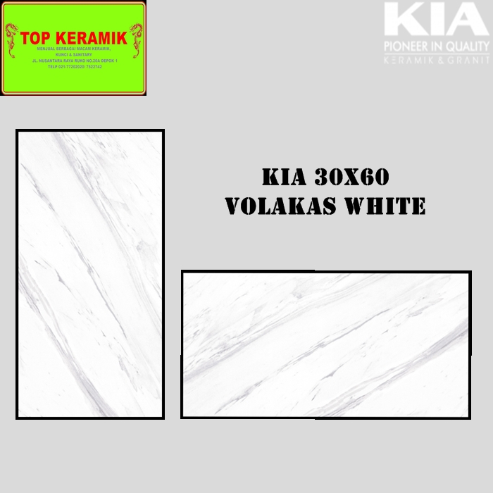 Keramik Dinding Kia 30x60 Volakas White