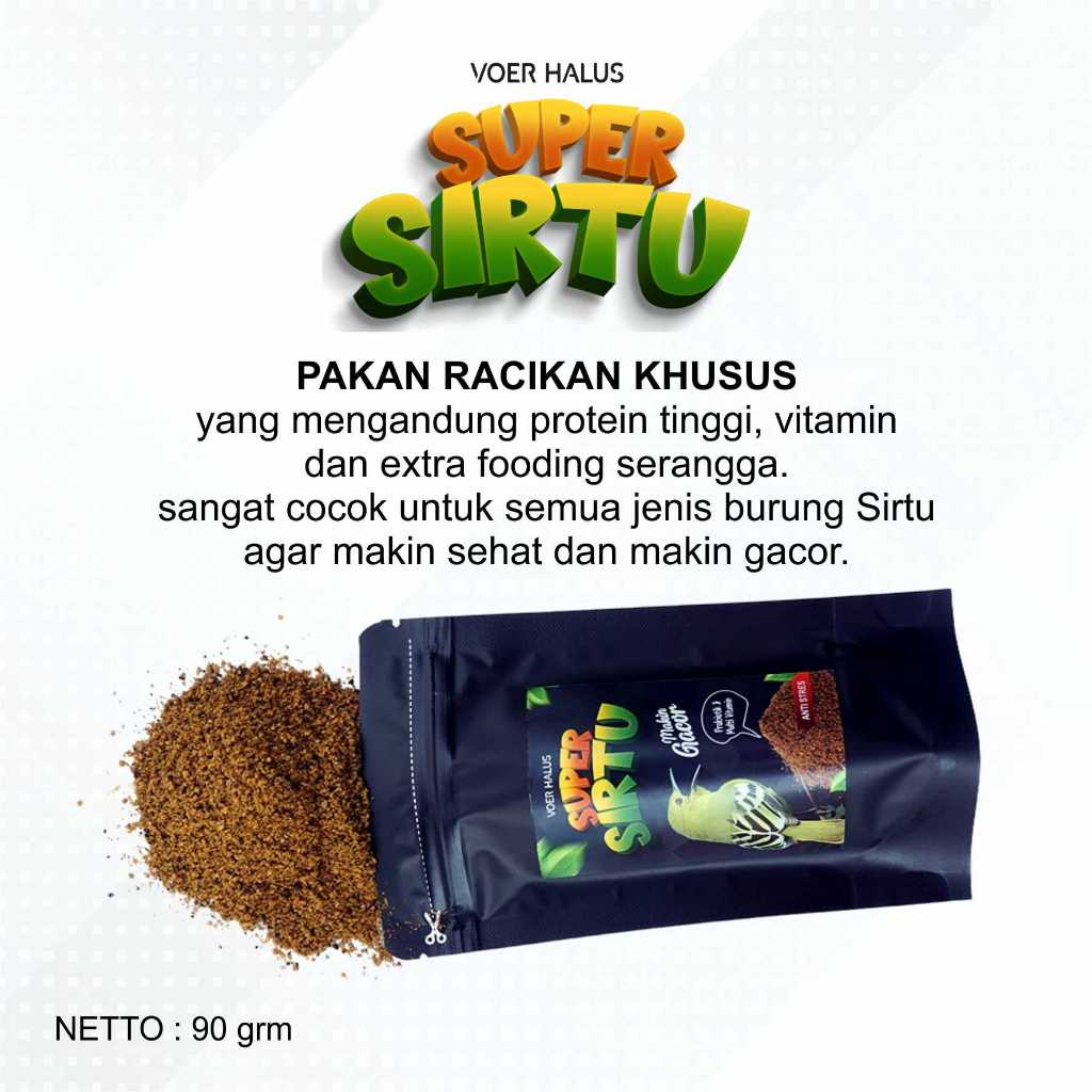 Syafatummy Super Sirtu Voer Halus Untuk Burung Sirtu Cipoh Cipeuw Agar Makin Gacor