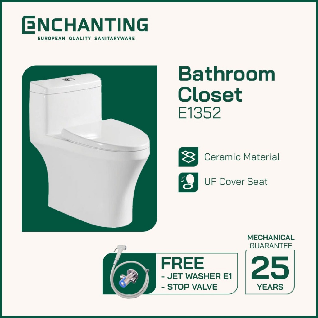 Enchanting Toilet / Closet Duduk Plus Cover E1352 (Kurir Toko Khusus Area Tertentu)