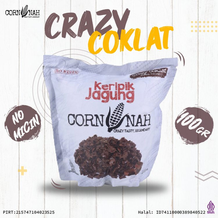 

Cornnah - Keripik Jagung Rasa Coklat Manis Premium Renyah Halal Khas Kendari