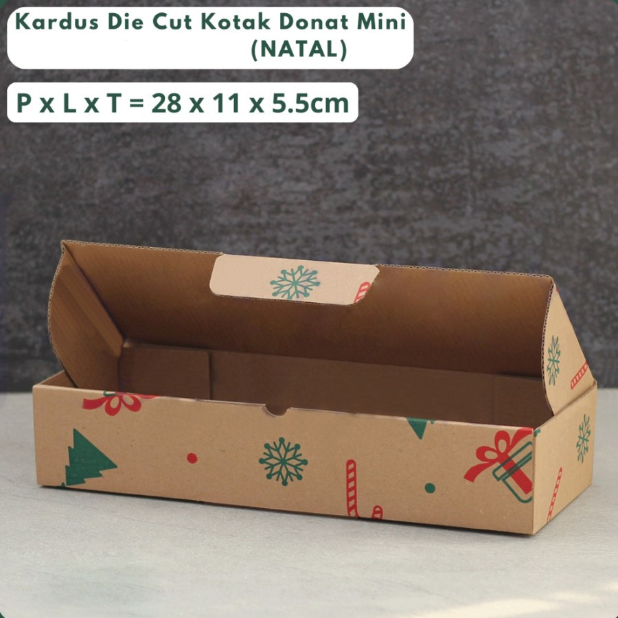 

(Isi 10pcs) Box Packaging Isi 12 Ukuran 28x11x5,5cm Kardus Die Cut Hampers Natal Mini Donut dan Fruit Pie