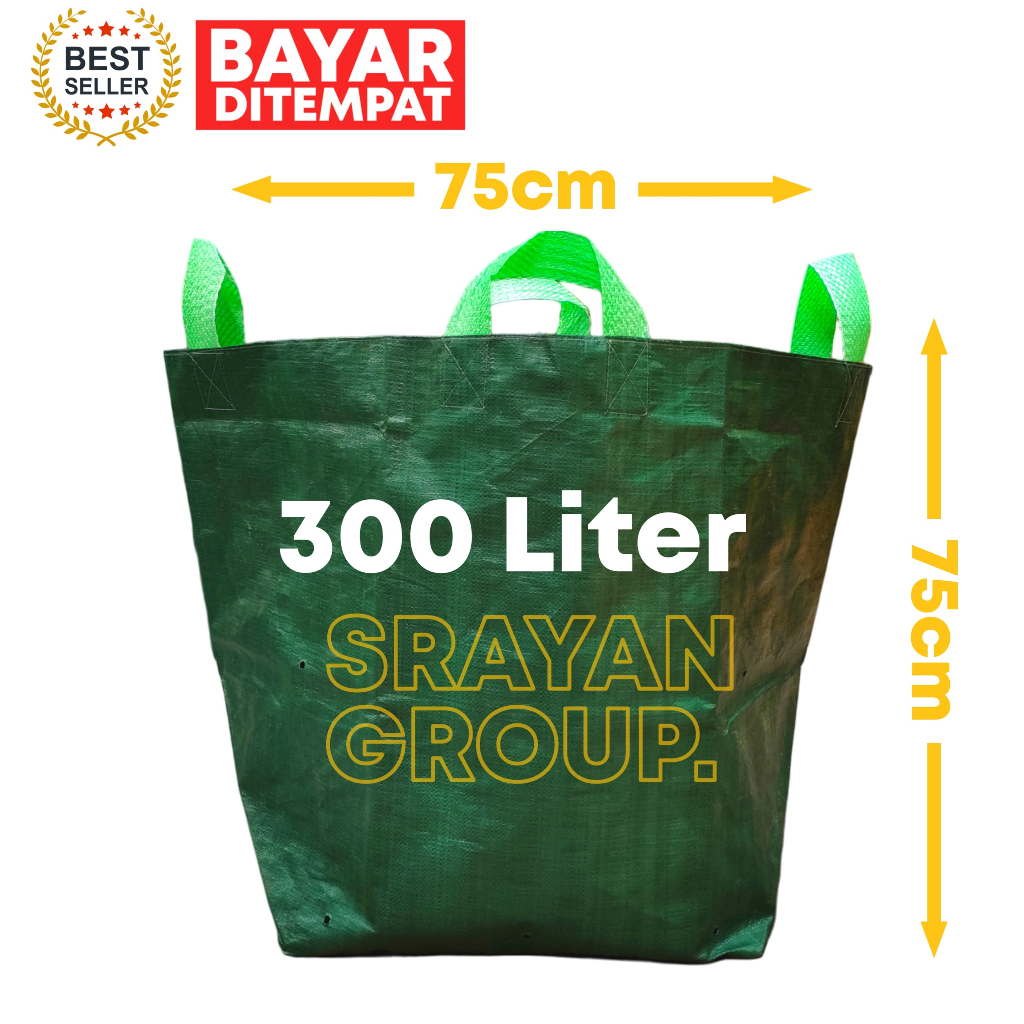 PLANTER BAG HIJAU 300 LITER HIJAU 4 HANDLE