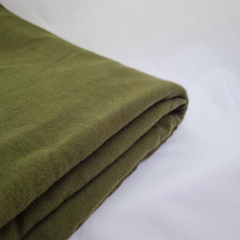 Cotton Combed 24's Hijau Army (Kain Katun Hijau Army)