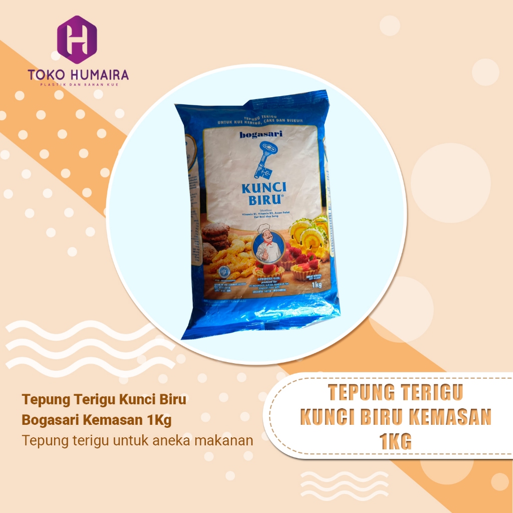 

Tepung Terigu Kemasan Kunci Biru | 1Kg | Bogasari