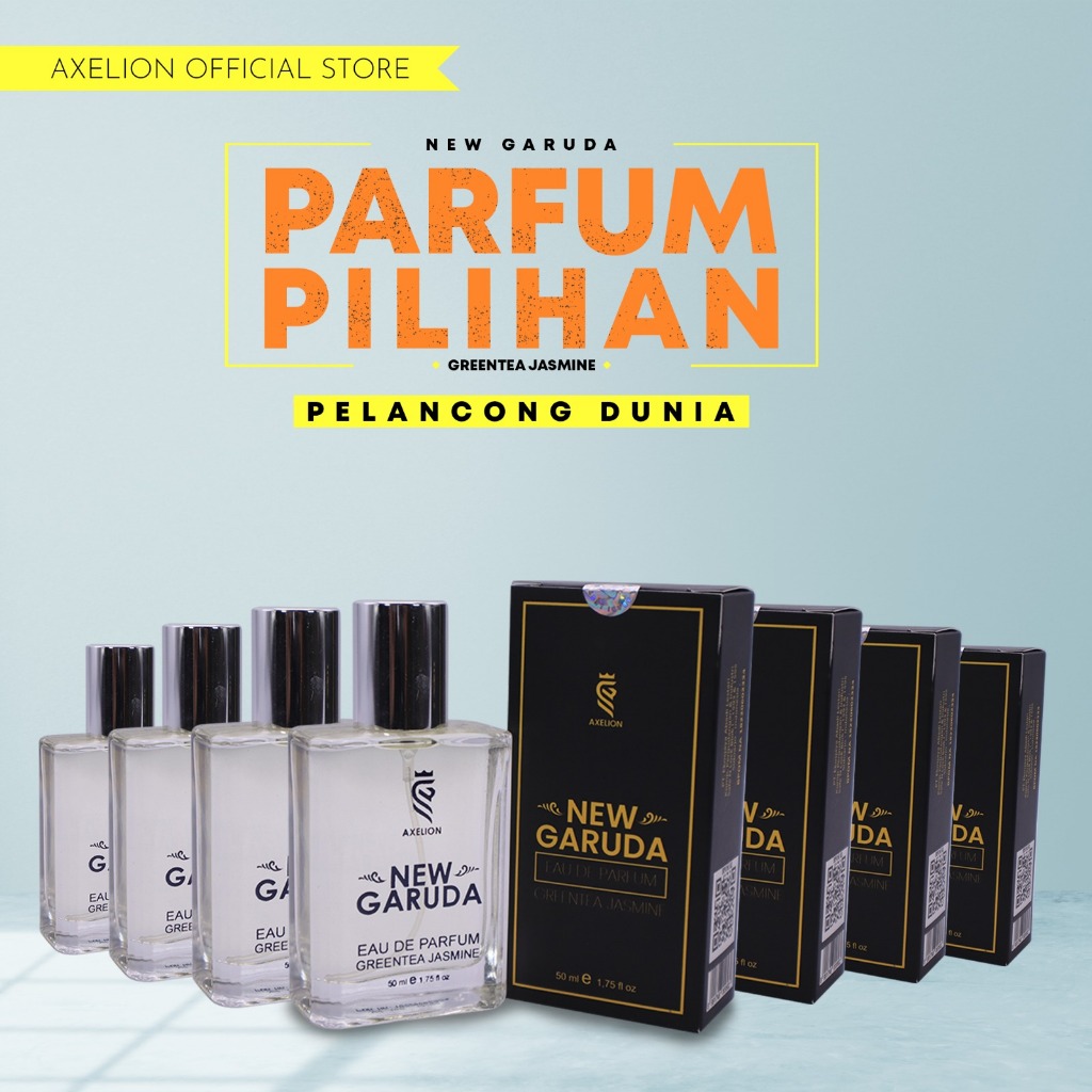 Axelion Bundle 4 Botol Eau de Parfum - Parfum New Garuda Aroma Greentea Jasmine Parfum Maskapai Original Best Seller