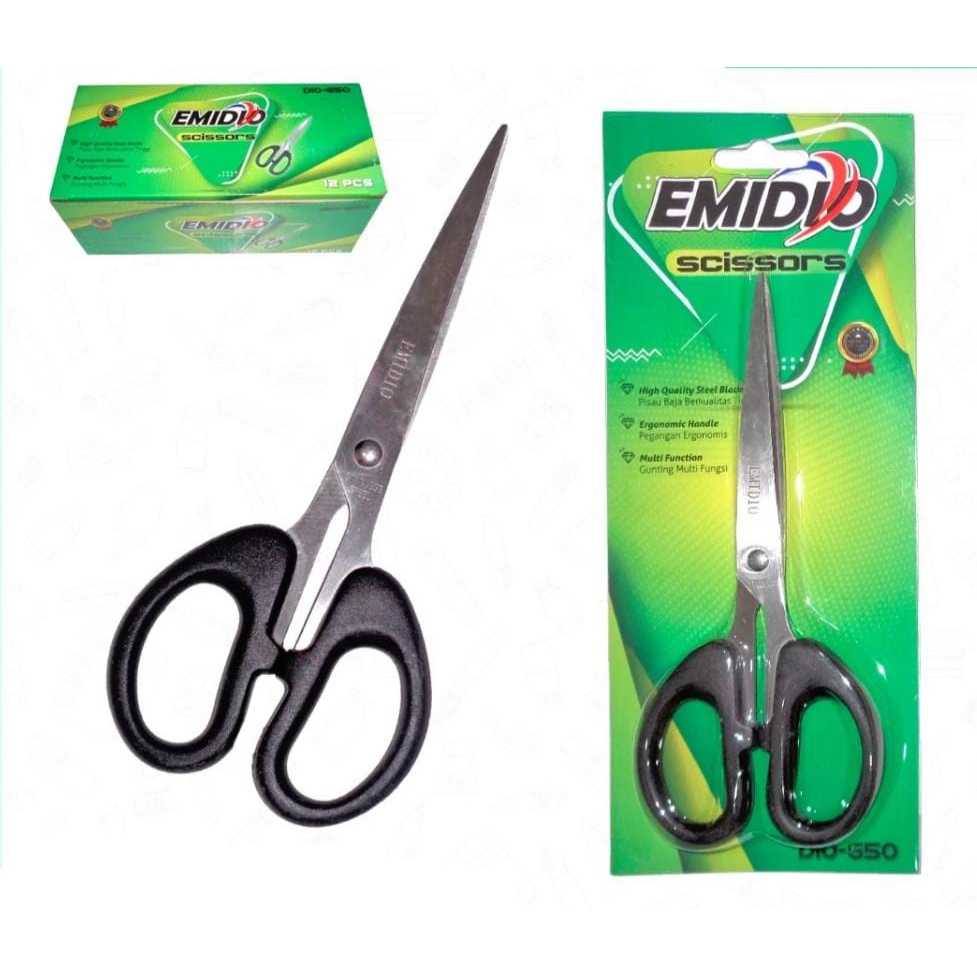 

ASEMKA777 - Gunting EMIDIO Sedang Hitam isi 1pcs / GUNTING TANGGUNG Emidio