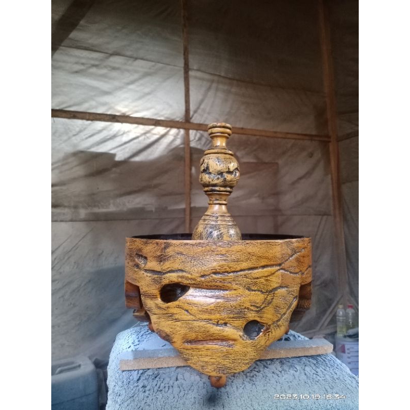 tebok pleci antiq motif asli kayu