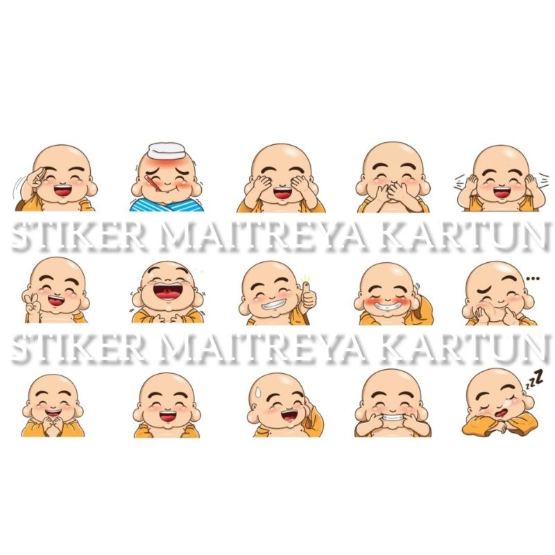 

Sticker Kartun Buddha/Bodhisattva Maitreya/Mile Fo/Mile Pu sa/Mi Lek