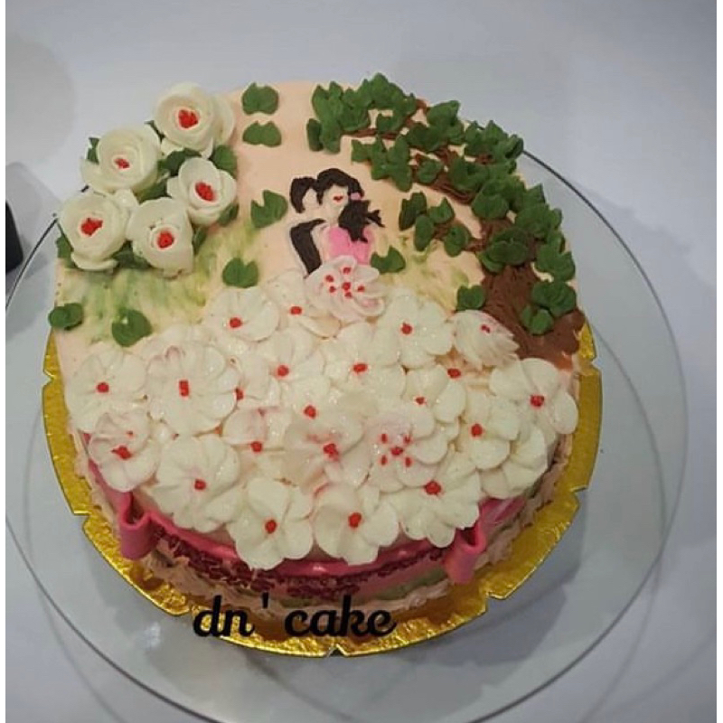 

kue ultah/engagement cake..flower buttercream cake [baca deskripsi]