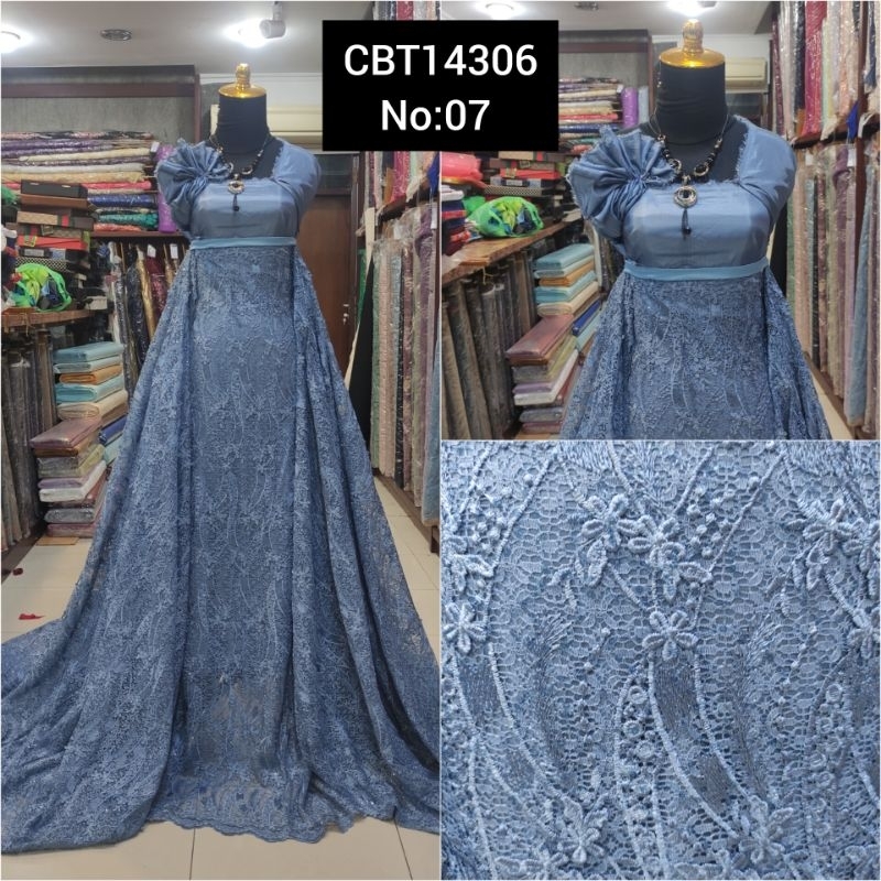 kain Tile Brokat Bunga Kecil Salur CBT14306 No:07