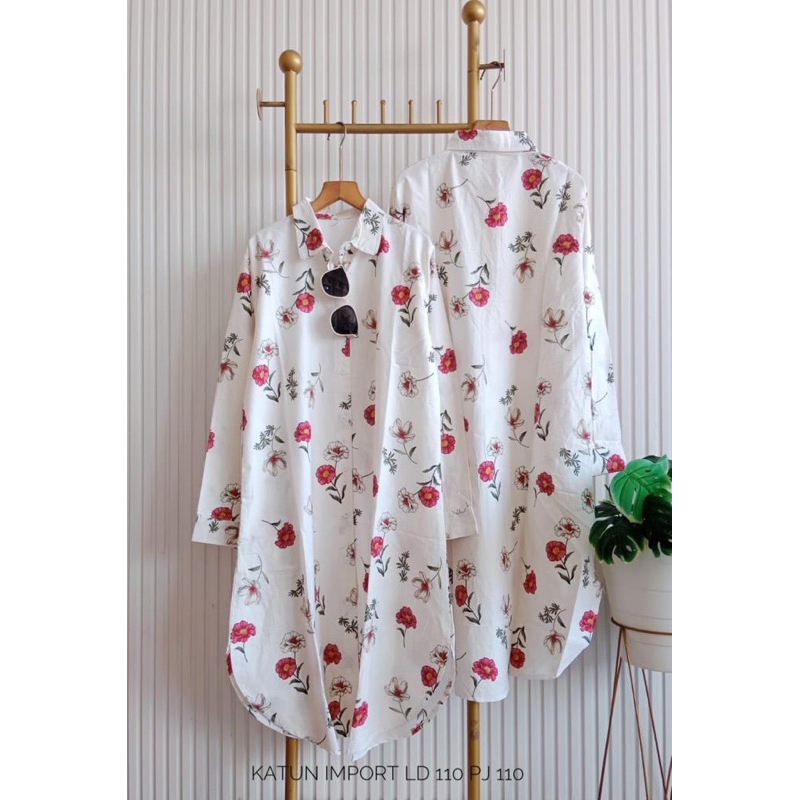 bestseller Tunik motif bunga katun import