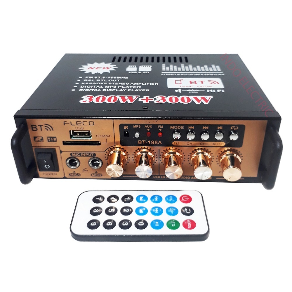 Fleco Power Ampli F-198B Amplifier Mini Bluetooth Karaoke