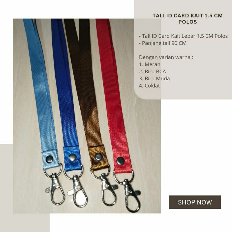 

Tali ID Card Kait 1.5 CM Polos