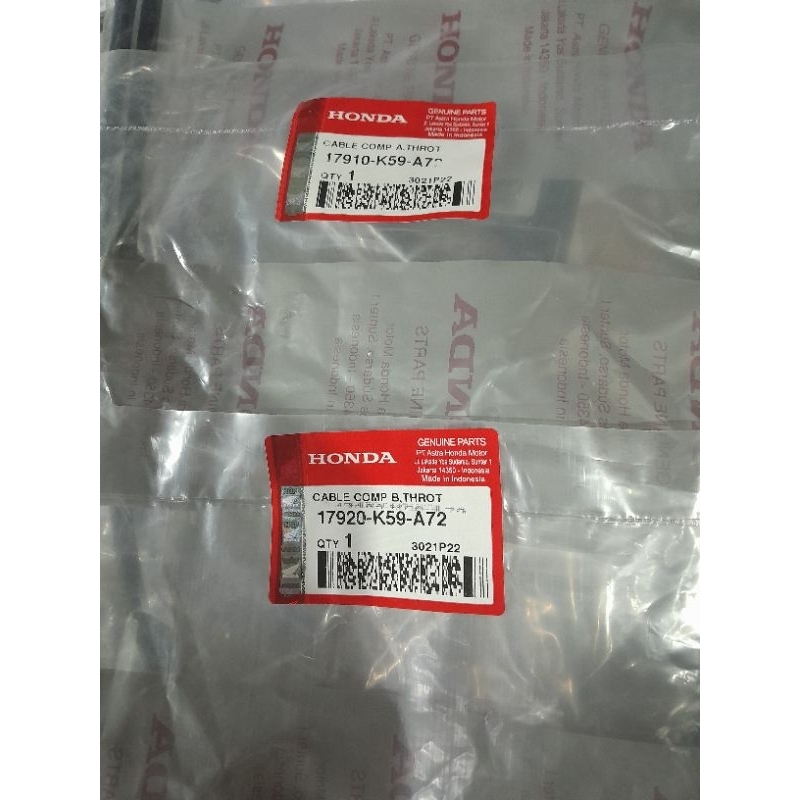 KABEL GAS (Cable Comp A/B Throttle) HONDA New Vario 125 New Vario 150 KODE PART 17910K59A72 | 17920K