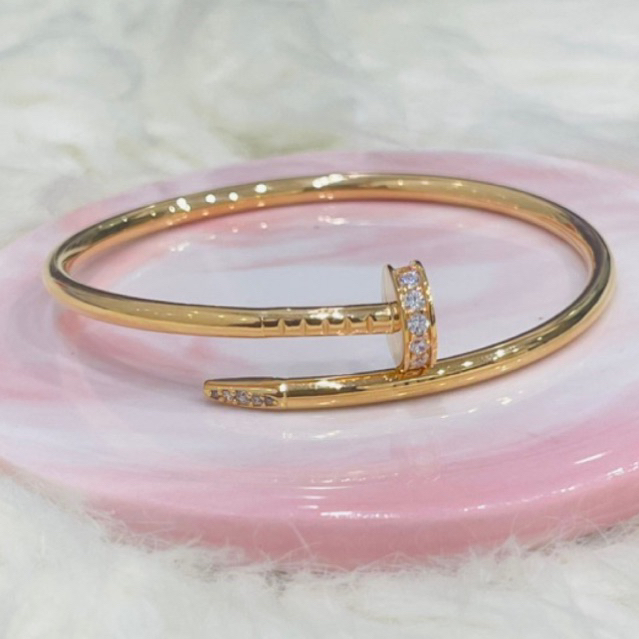 gelang paku AD terlaris simple elegant emas asli kadar 700 16K