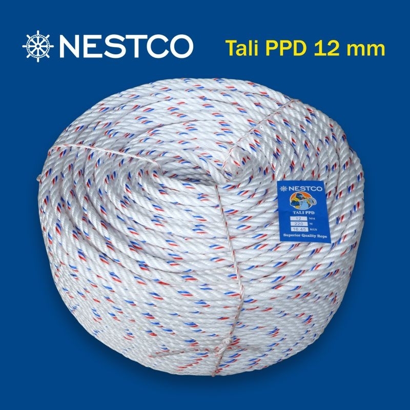 

Tali Tambang PPD Putih ukuran 12 mm berat 16.45 kg panjang 220 m /per 1 roll