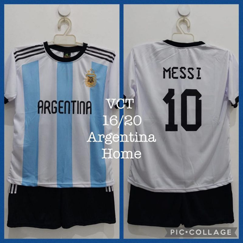 Jersey Setelan Anak Argentina Messi Sablon