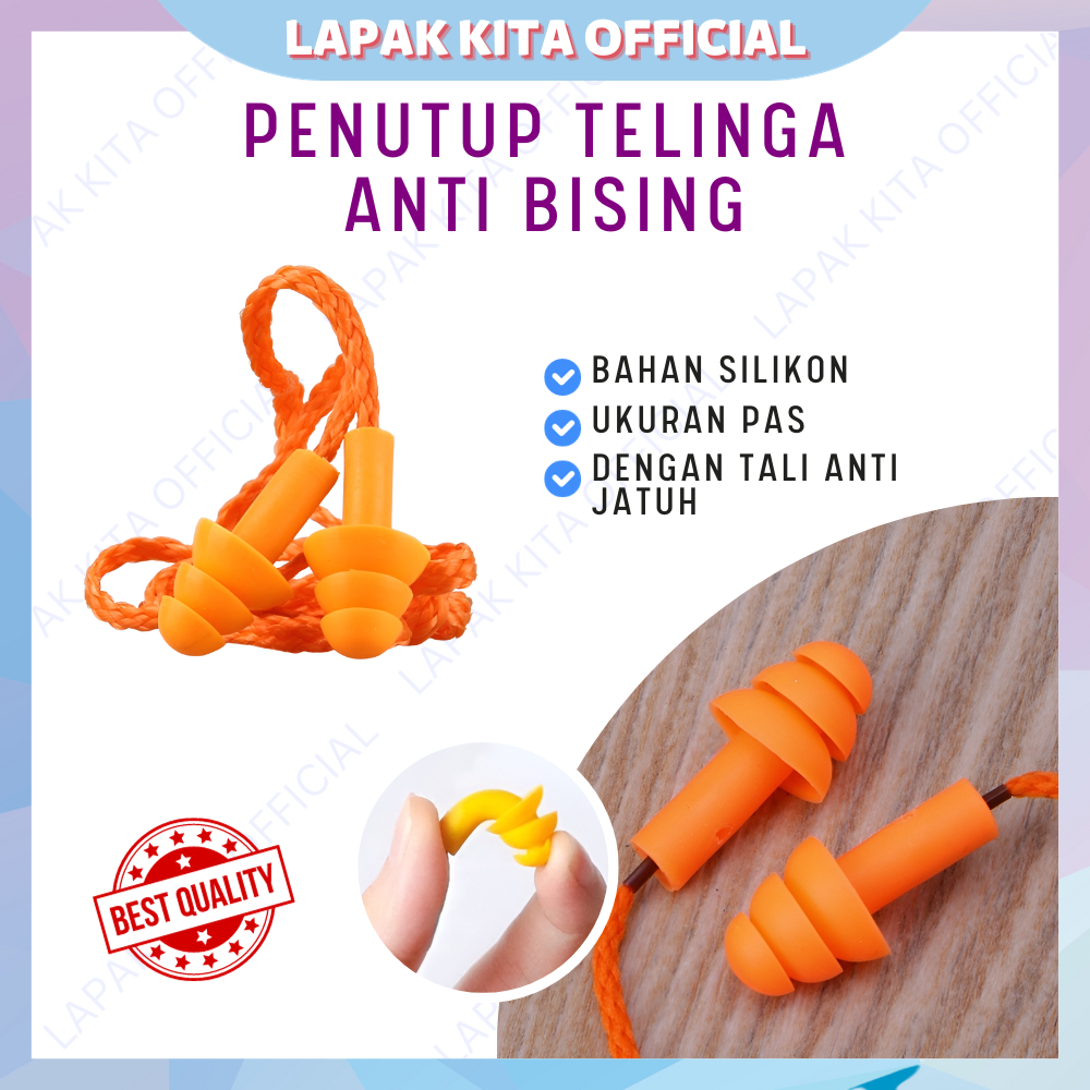 Earplug penutup peredam suara telinga sumbat anti suara bising travel size