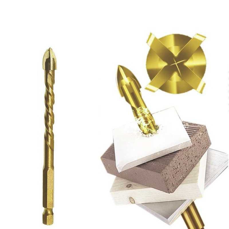 Mata Bor Tungsten Carbide Cross Hex Tile Drill Bit Kaca Keramik Granit Marmer Anti Slip Kuat Tajam F