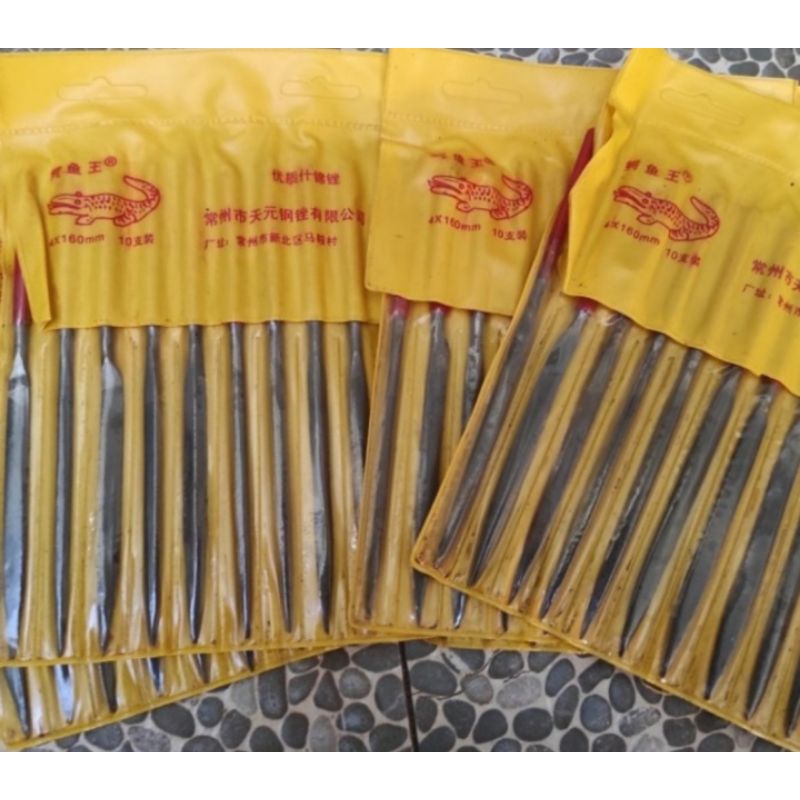 Kikir Besi File Set 10 Pcs Size 5 x 180 mm Cap Buaya