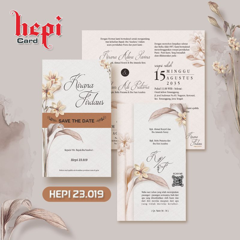 BLANGKO UNDANGAN HEPI 23.019/HEPI/019/BLANGKO KOSONG/UNDANGAN PERNIKAHAN/UNDANGAN KHITANAN/UNDANGAN 
