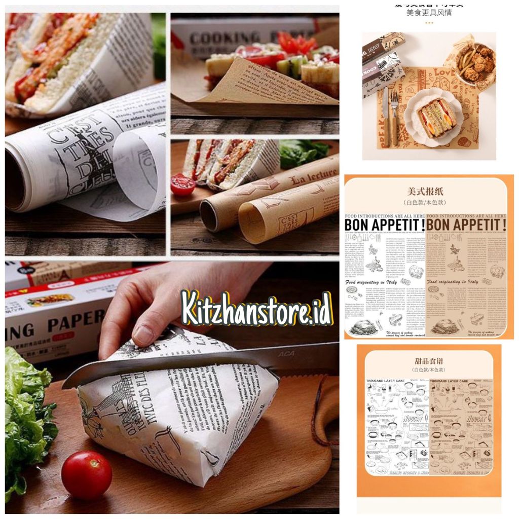 baking paper koran 8m / kertas roti motif koran / kertas roti koran / wax paper