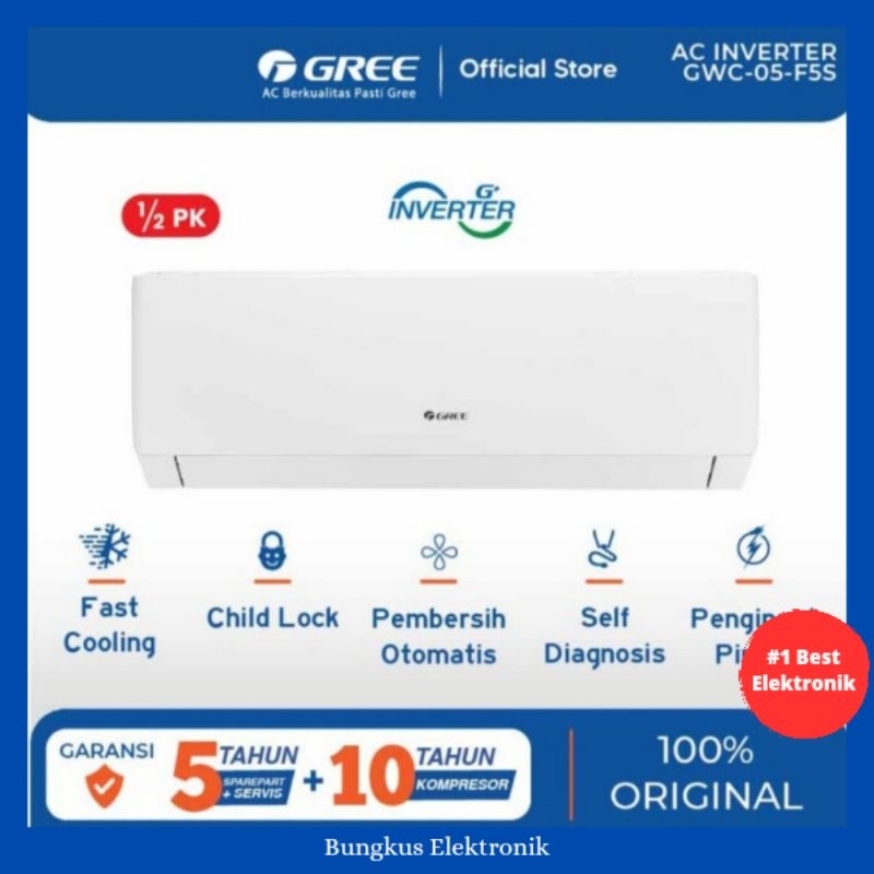 AC GREE 1/2PK INVERTER 05F5S/O AC GREE INVERTER