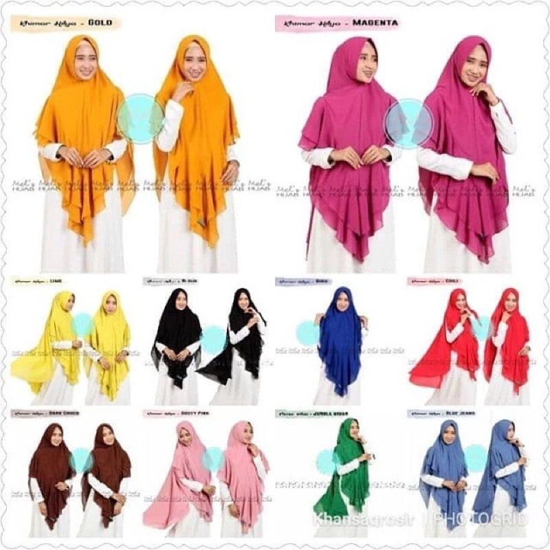 jilbab hijab kerudung bergo khimar jumbo ceruty ceruti simpel ped pet antem hilya by melz