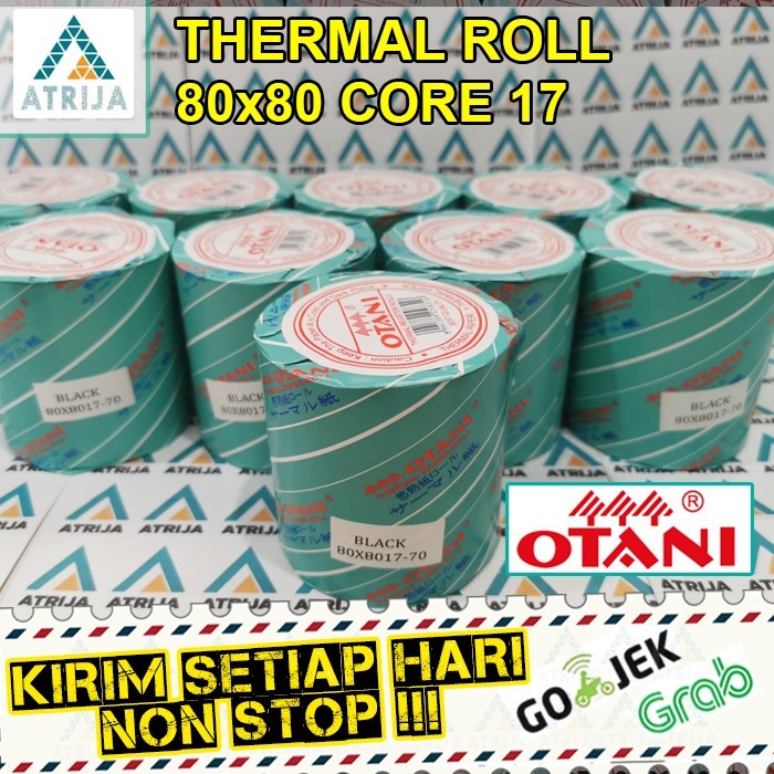 

Thermal Paper Roll Otani 80x80 Core 17. Kertas Struk Kasir