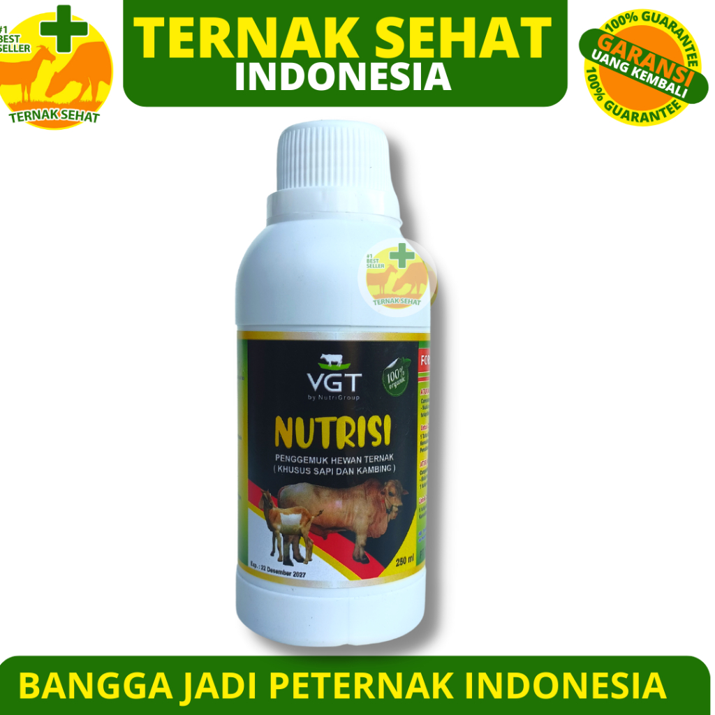 VGT NUTRISI SAPI 250 ml Original - VGT Sapi Penambah ADG Instan - VGT Ternak Sapi Kambing Domba