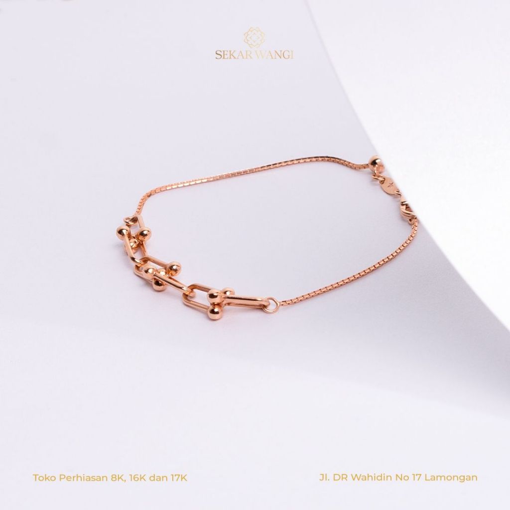 GELANG EMAS GOLD RANTAI, EMAS ASLI KADAR 17K (75%)
