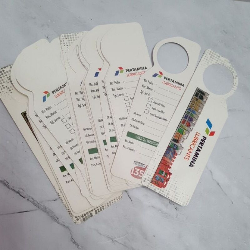 Kartu kilometer pengingat ganti oli mobil