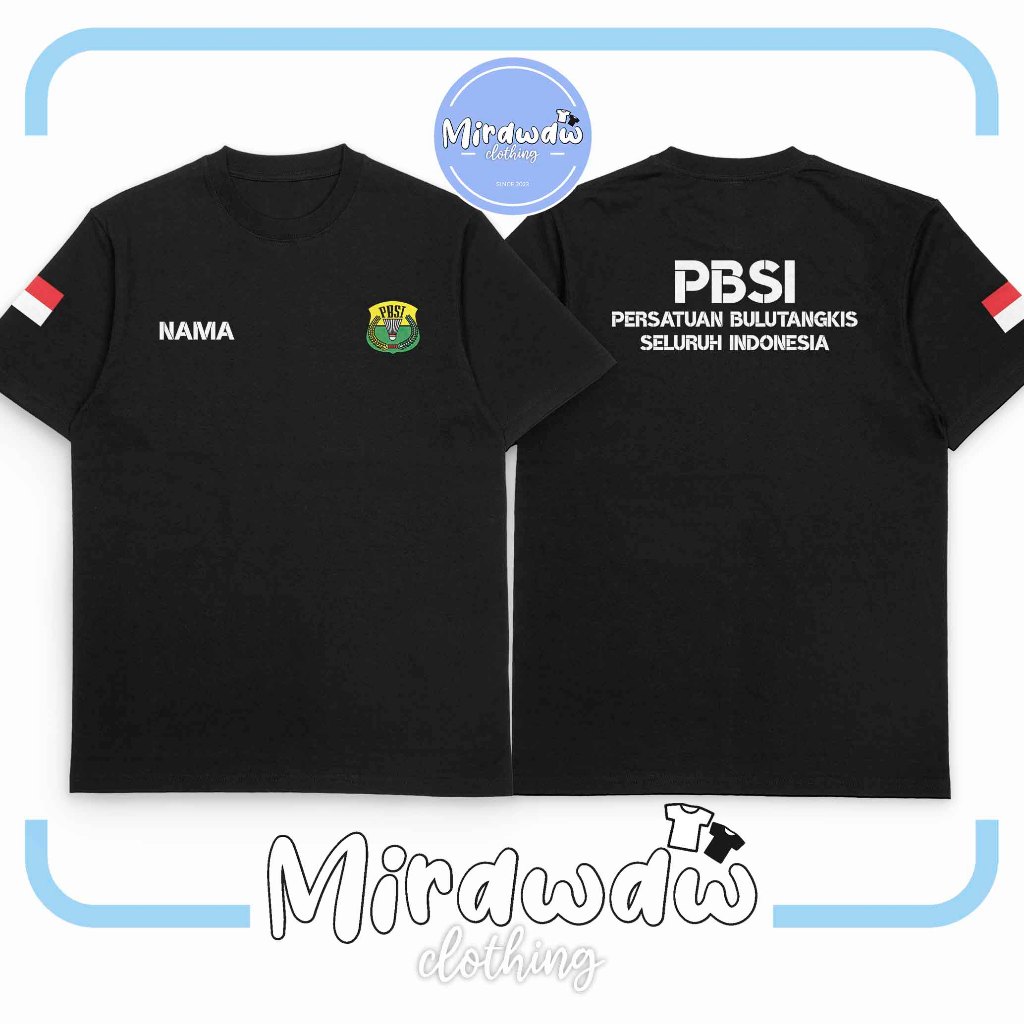 Kaos PBSI Persatuan Bulutangkis Seluruh Indonesia Gratis Nama Baju Distro