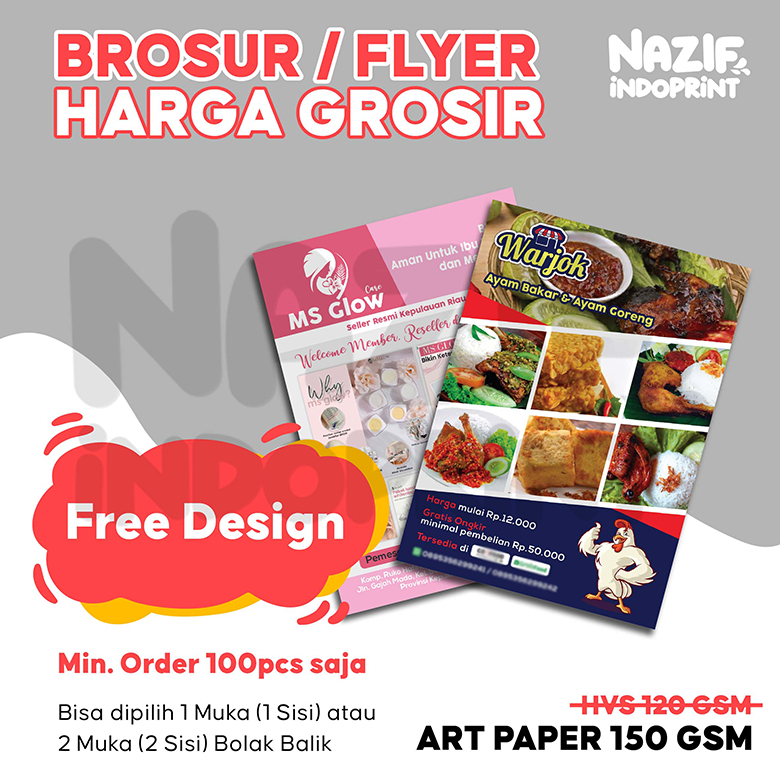 

[FREE DESIGN] Brosur Custom / Pamflet / Flyer / Bahan Art Paper 150 Gsm, Brosur A4, Brosur A5, Brosur A6, Dan Brosur A7