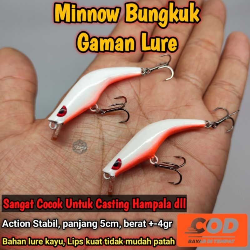 MINNOW BUNGKUK GAMAN LURE / Umpan untuk hampala / minnow handmade