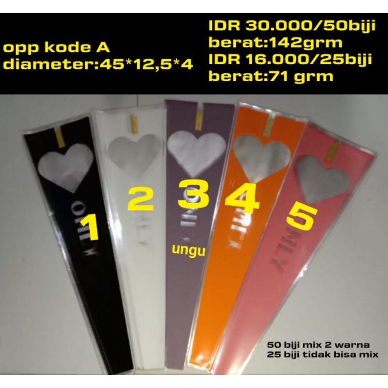 

opp bunga love(isi 50pcs) plastik pembungkus bunga