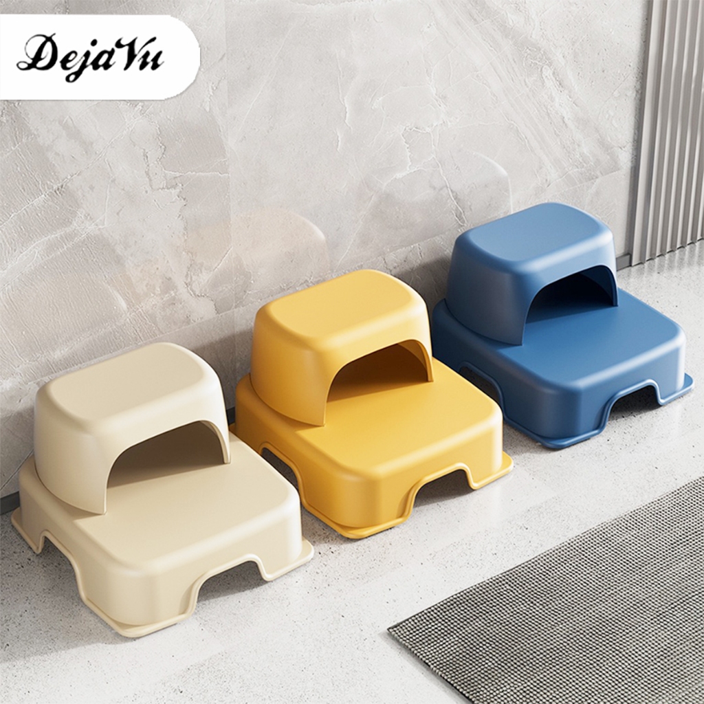 Dejavu Bangku Dua Tingkat Tangga Mini Anti Slip Kursi Tangga Anak Bangku Pijakan Kaki Double Layer F