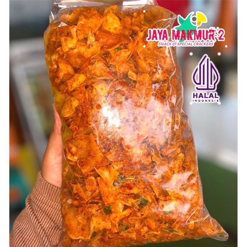 

1KG- KERIPIK SINGKONG KRIWIL PEDAS DAUN JERUK renyak tidak alot