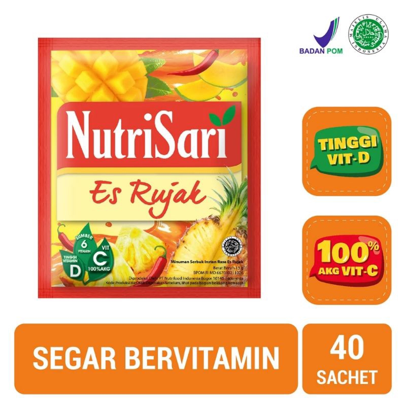 

NutriSari Es Rujak Bali isi 40 sachet - Minuman Jeruk Minuman Rasa Jeruk Bali Minuman Rasa Es Rujak Vitamin C & Vitamin D