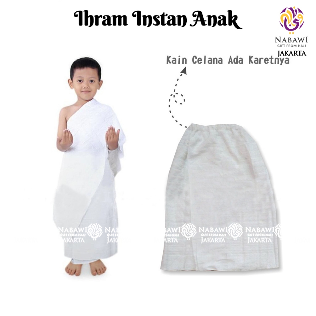 Kain Ihrom Anak Laki Laki Instan Baju Ihram Manasik Haji Anak SD