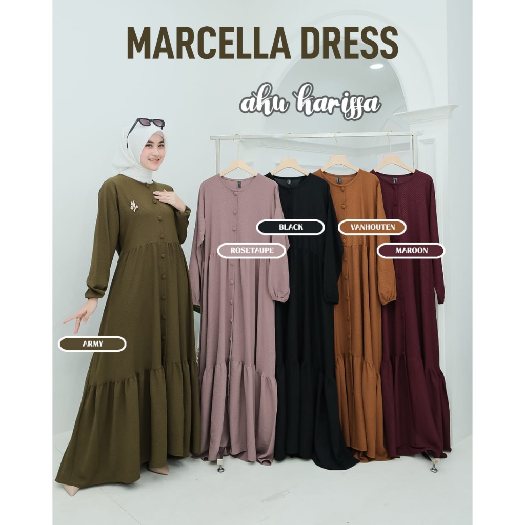 Marcella Dress Bahan Crinkle Emboss Original by Aku Karissa
