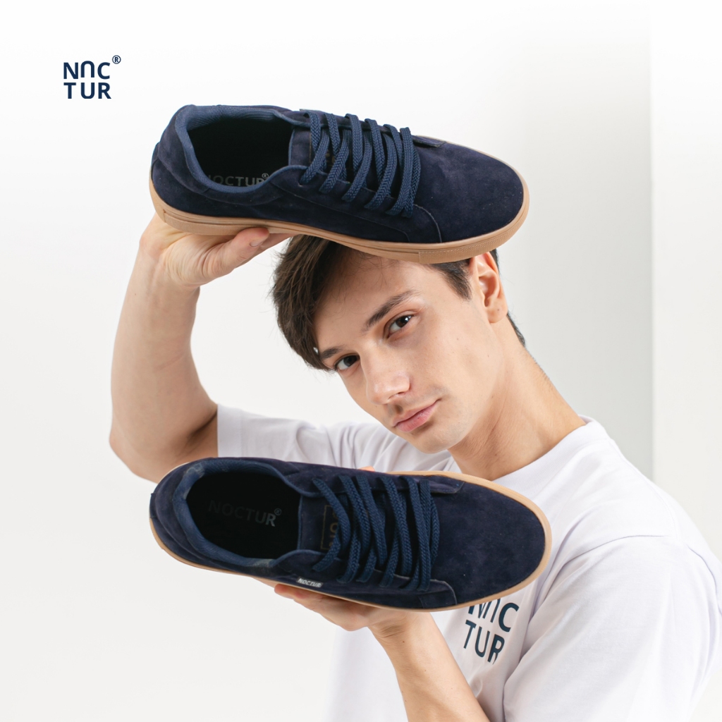 NOCTUR - Sneakers Pria Nevy Untuk Casual Bahan suede Size 38 -44 N-504