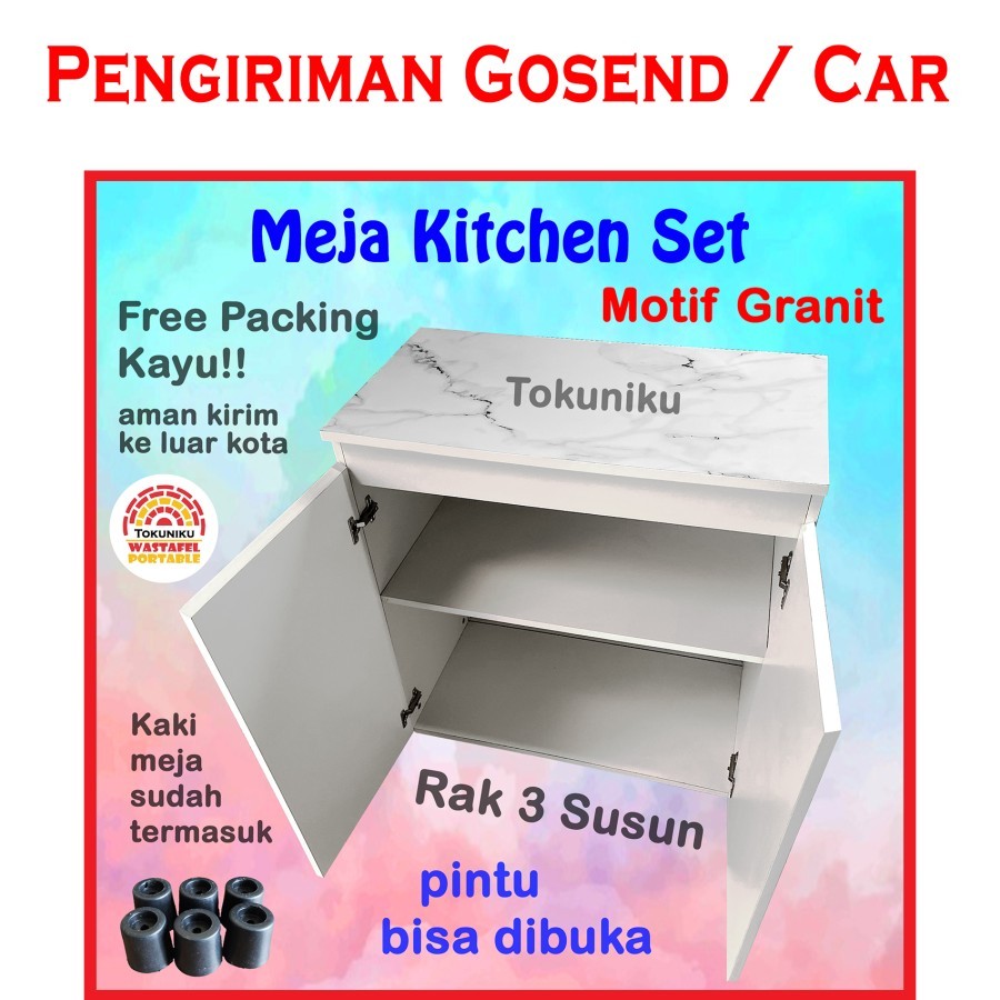 TOKUNIKU - Meja Kompor Kitchen Set Meja Dapur Rak Kompor Lemari Dapur