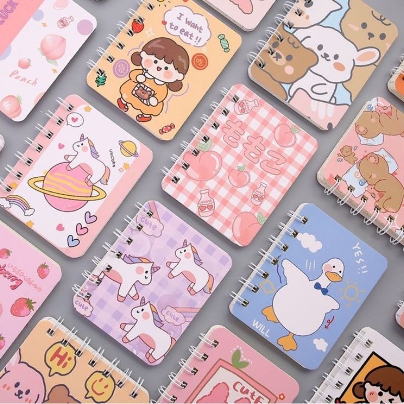 

Buku mini aesthetic / buku mini ring A7 buku mini karakter buku saku / kantung